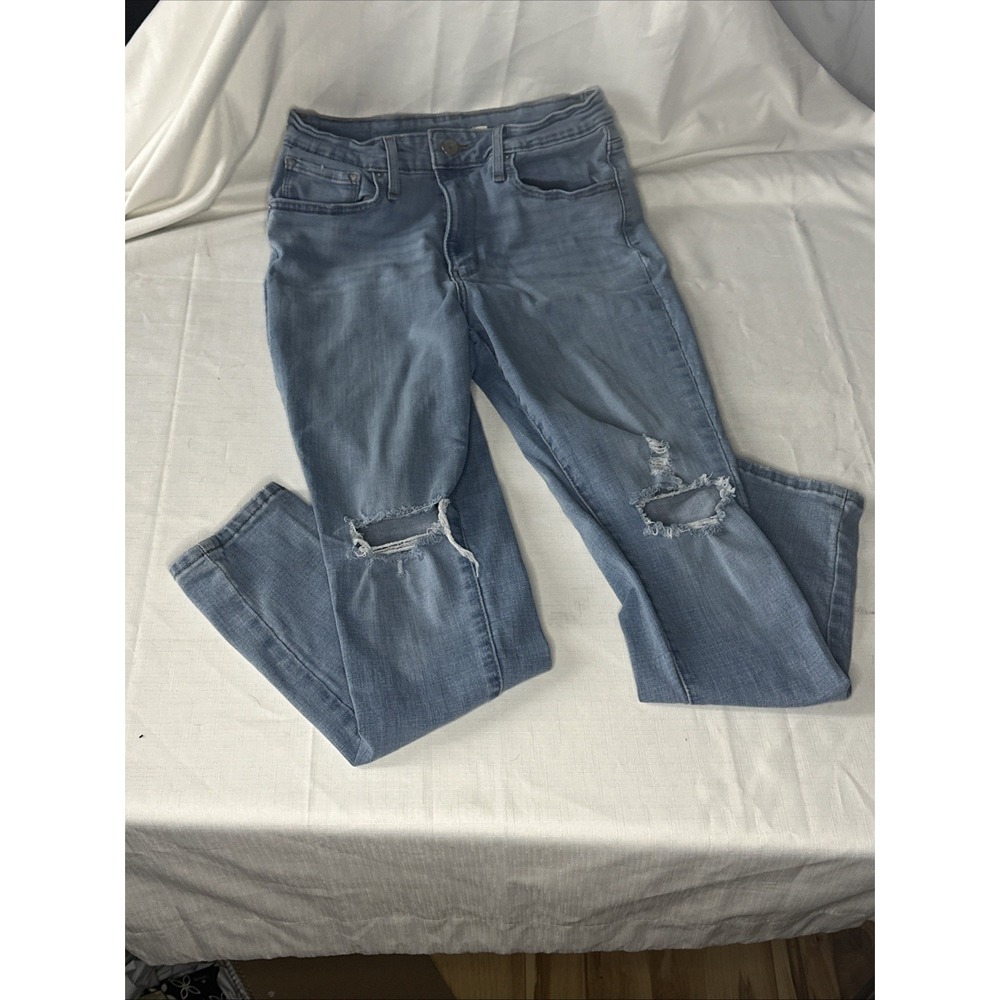 Levi's 721 High Rise Skinny Sculpt Denim Jeans Womens Size 29x28 Distressed